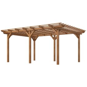 Outsunny 12' x 16' Outdoor Pergola Grape Trellis, Wood Gazebo with Stable Structure for Garden, Patio, Backyard, Deck