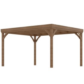 Outsunny 10' x 12' Outdoor Pergola, Wood Gazebo Grape Trellis with Stable Structure and Concrete Anchors, for Garden, Patio, Backyard, Deck