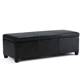 Avalon - Storage Ottoman Bench - Midnight Black