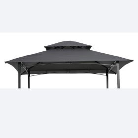 8x5Ft Grill Gazebo Replacement Canopy Only!!!! NO Metal Structure!!! Double Tiered BBQ Tent Roof Top Cover
