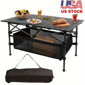 Adjustable - height Folding Table with Storage Bag. Durable Metal Tripod Base. Ideal for Beach, Picnic, BBQ & Patio. Lightweight